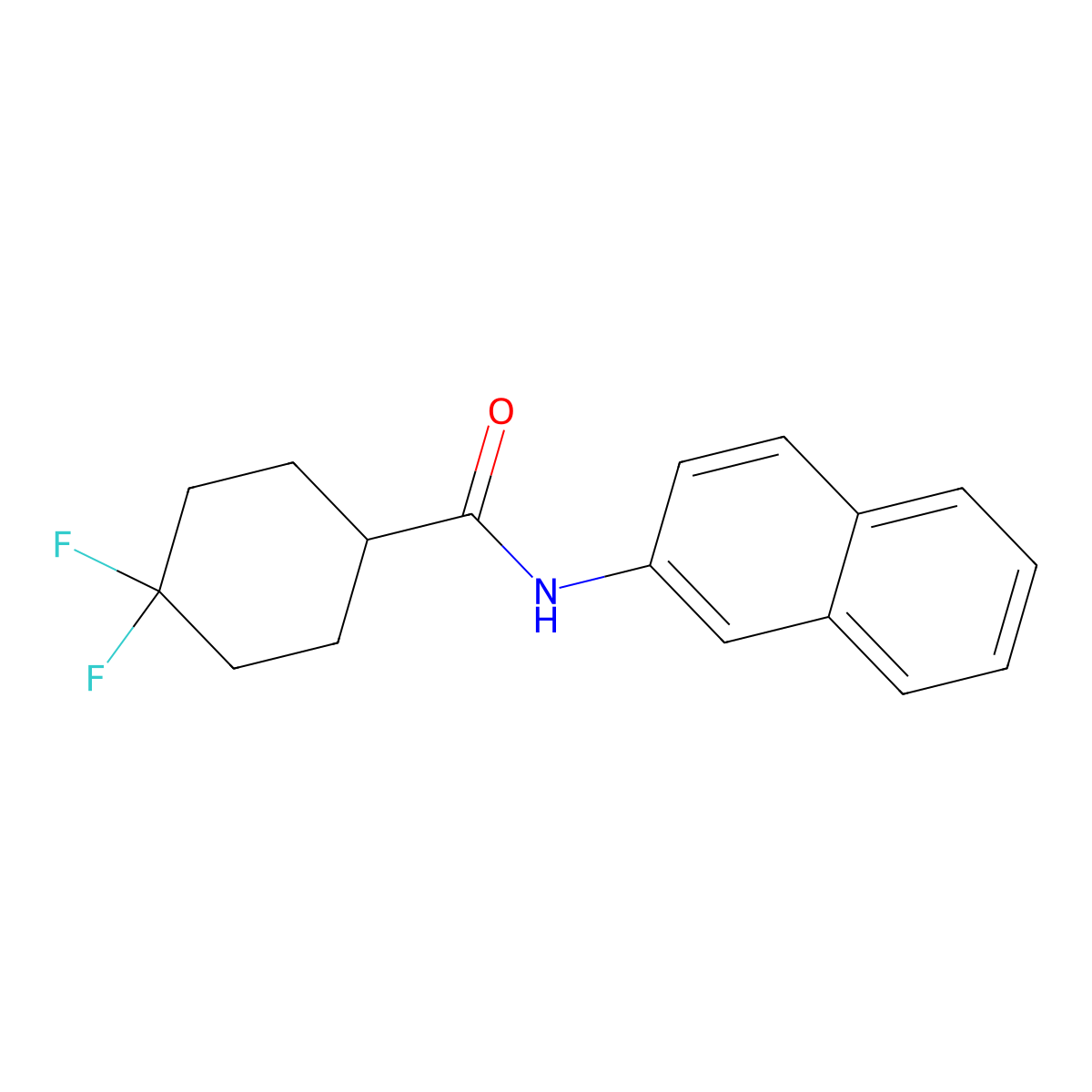 4,4-difluoro-N-(naphthalen-2-yl)cyclohexane-1-carboxamide molecular structure, CAS 2613381-41-0
