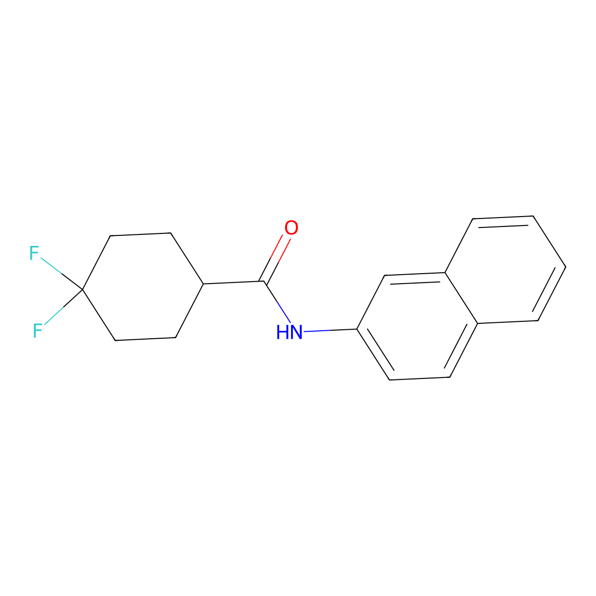 4,4-difluoro-N-(naphthalen-2-yl)cyclohexane-1-carboxamide molecular structure, CAS 2613381-41-0