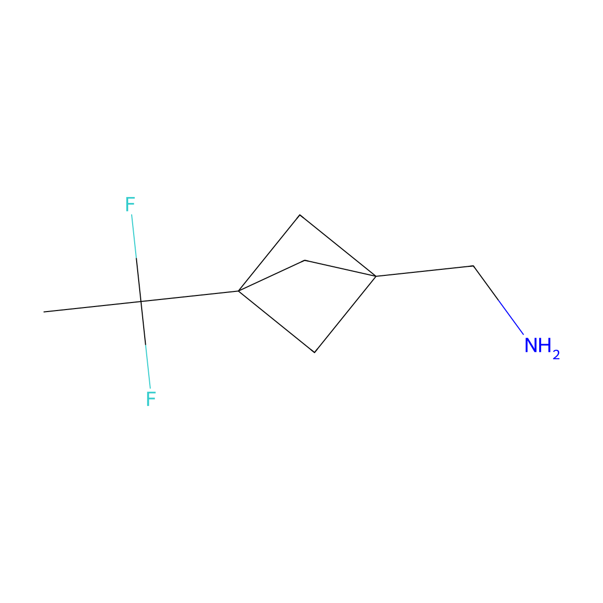 1-[3-(1,1-Difluoroethyl)bicyclo[1.1.1]pentan-1-yl]methanamine molecular structure, CAS 2613381-49-8