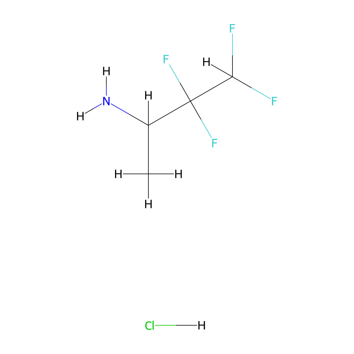 3,3,4,4-Tetrafluorobutan-2-amine hydrochloride molecular structure, CAS 2613381-50-1