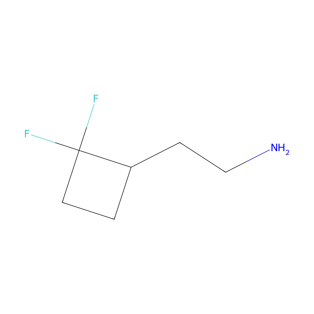 2-(2,2-Difluorocyclobutyl)ethan-1-amine molecular structure, CAS 2613381-52-3