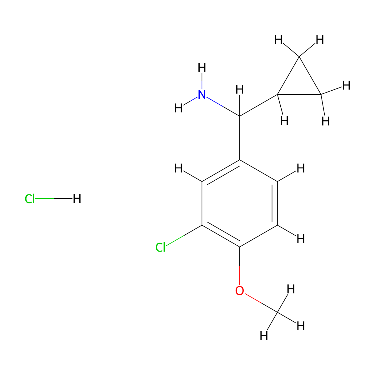 1-(3-Chloro-4-methoxyphenyl)-1-cyclopropylmethanamine hydrochloride molecular structure, CAS 2613381-55-6