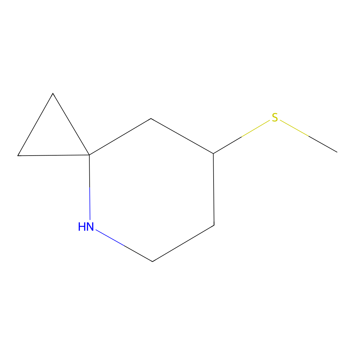 7-(Methylsulfanyl)-4-azaspiro[2.5]octane molecular structure, CAS 2613381-66-9
