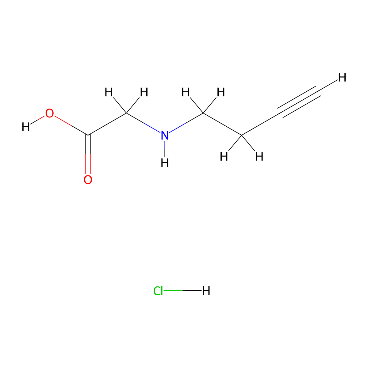 2-[(But-3-yn-1-yl)amino]acetic acid hydrochloride molecular structure, CAS 2613381-84-1