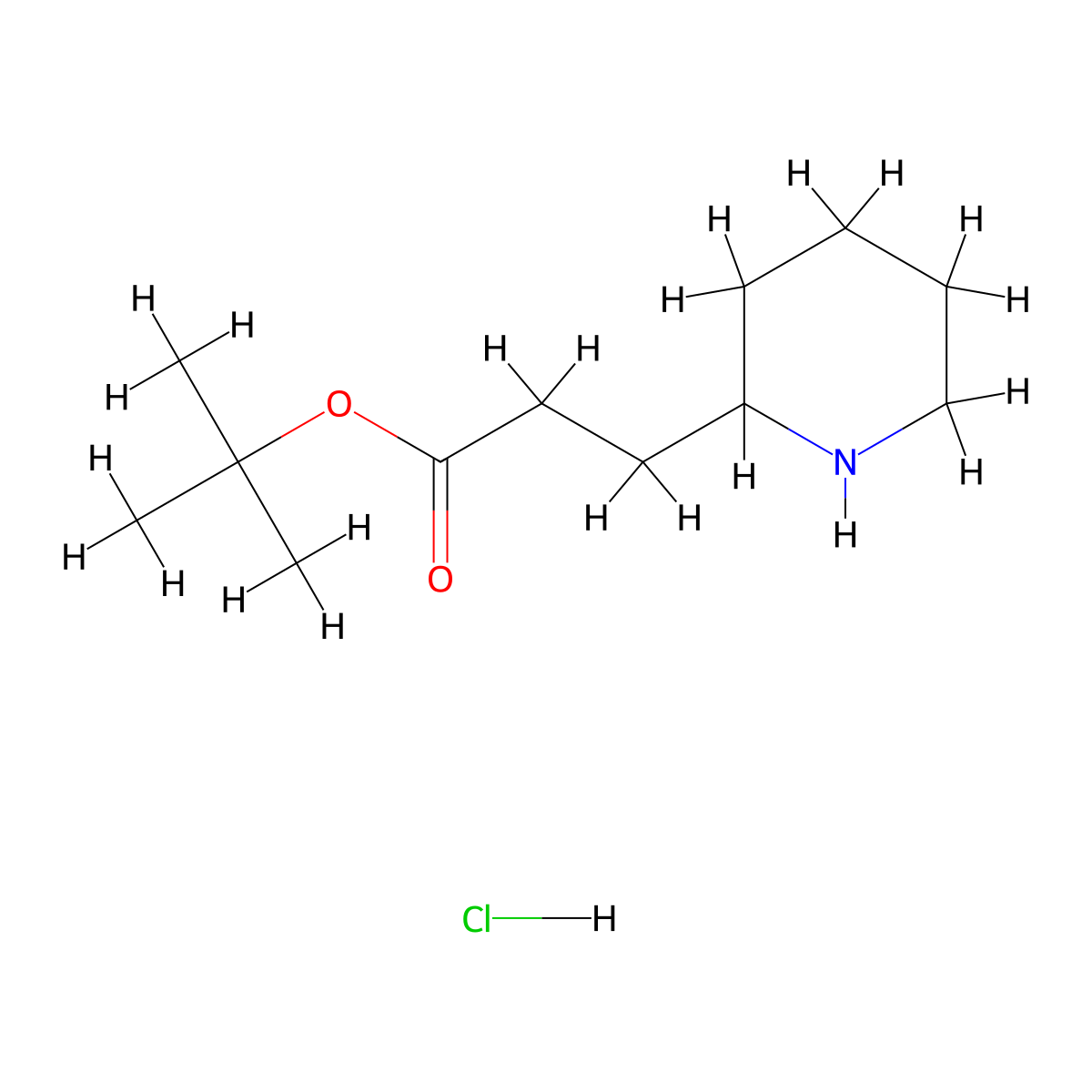 Tert-butyl3-(piperidin-2-yl)propanoatehydrochloride molecular structure, CAS 2613381-86-3