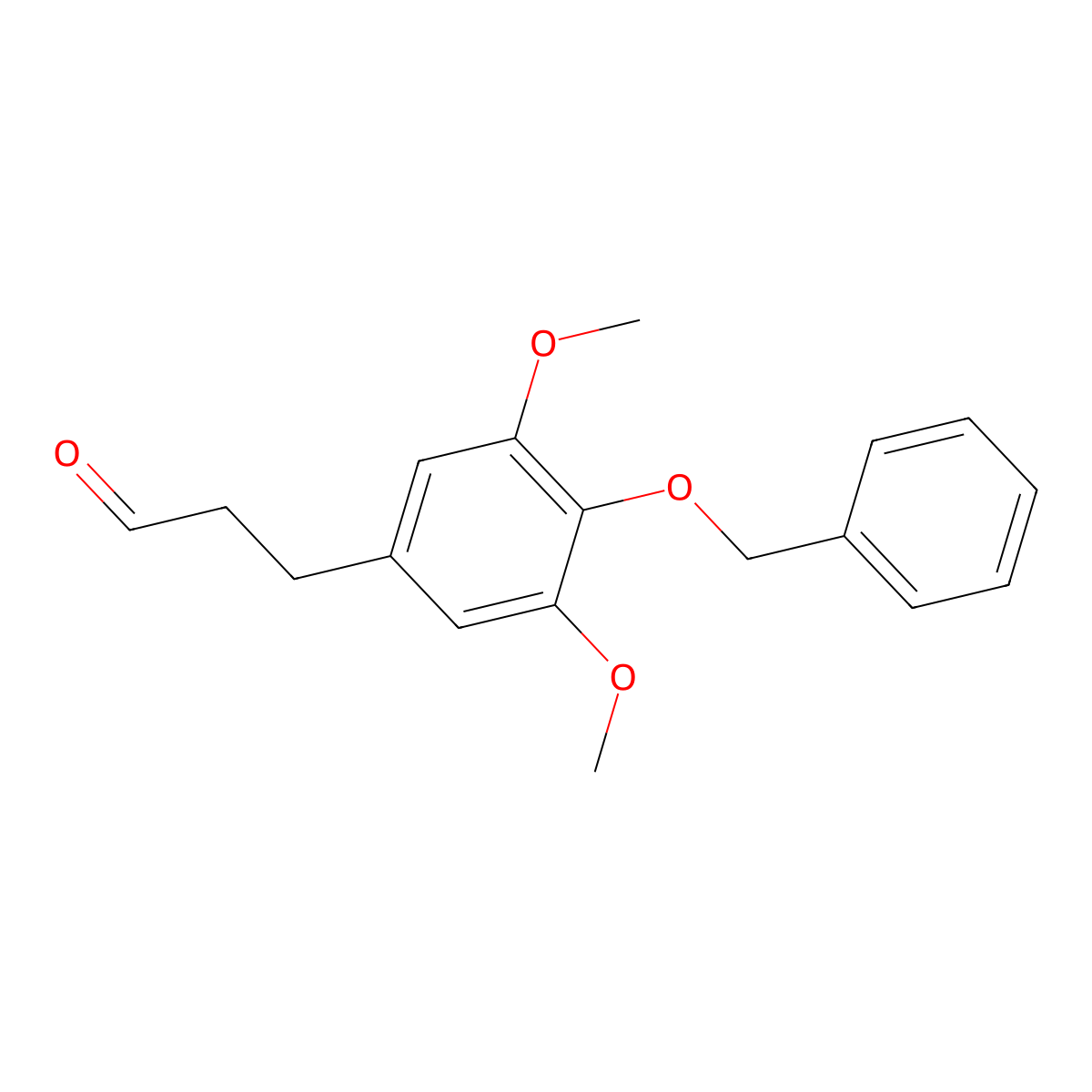 3-[4-(Benzyloxy)-3,5-dimethoxyphenyl]propanal molecular structure, CAS 2613381-90-9