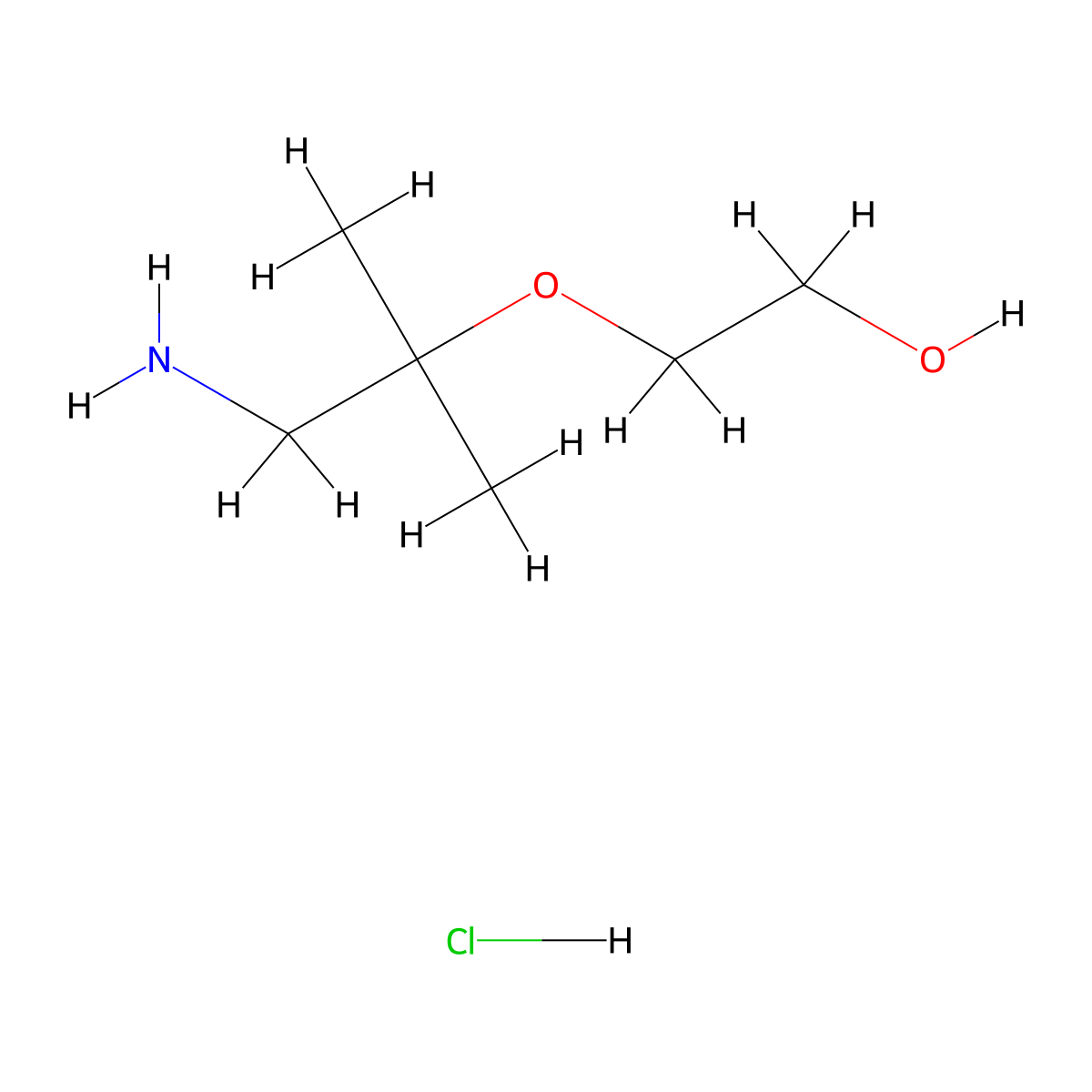 2-[(1-Amino-2-methylpropan-2-yl)oxy]ethan-1-olhydrochloride molecular structure, CAS 2613381-97-6