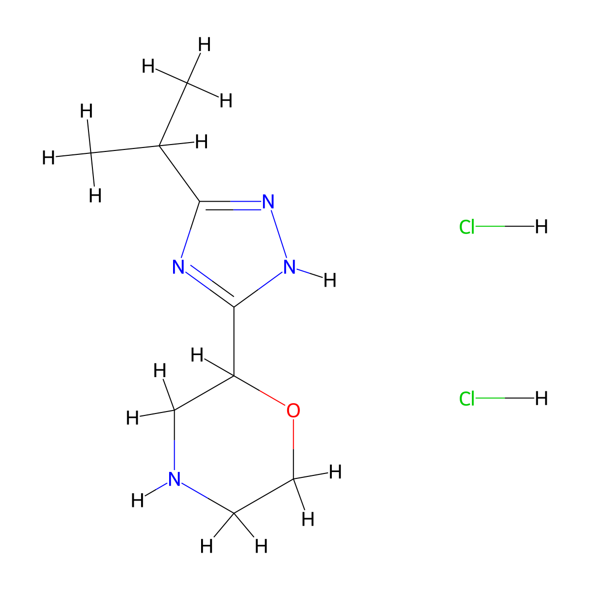 2-[5-(propan-2-yl)-1H-1,2,4-triazol-3-yl]morpholine dihydrochloride molecular structure, CAS 2613382-08-2