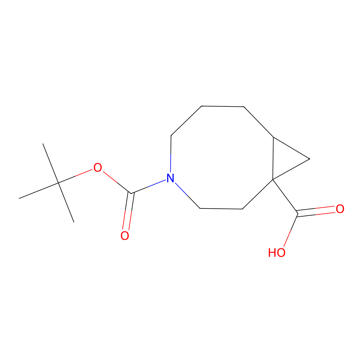 4-[(Tert-butoxy)carbonyl]-4-azabicyclo[6.1.0]nonane-1-carboxylic acid molecular structure, CAS 2613382-09-3