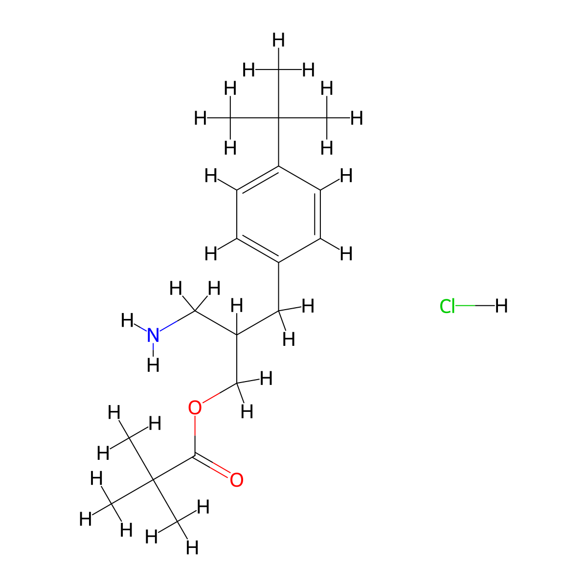 3-Amino-2-[(4-tert-butylphenyl)methyl]propyl 2,2-dimethylpropanoate hydrochloride molecular structure, CAS 2613382-10-6