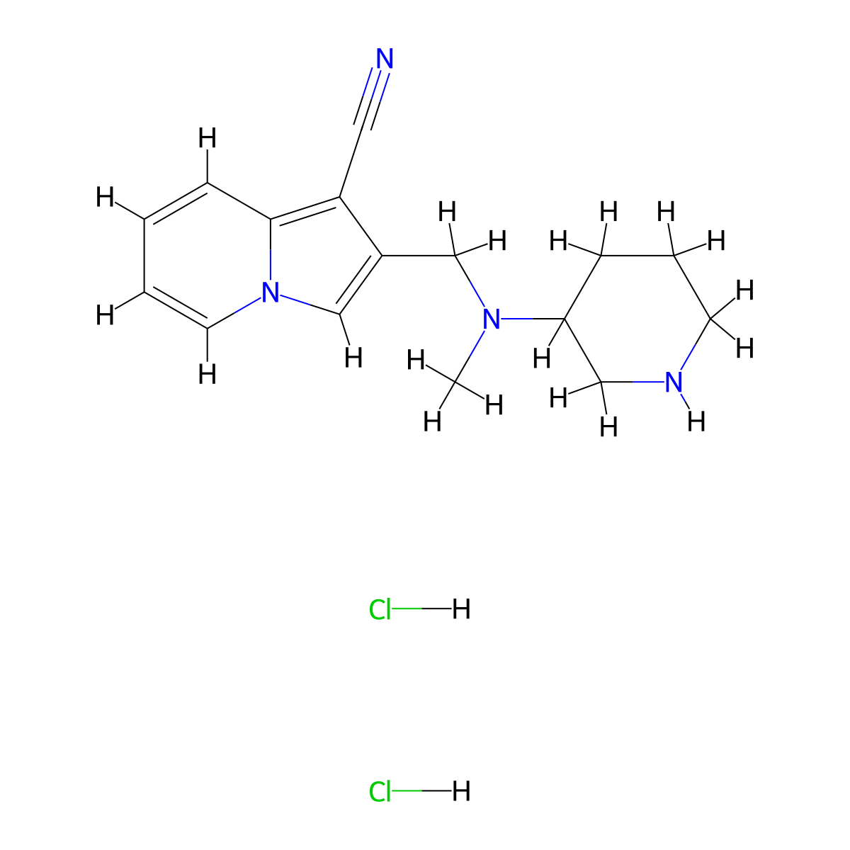 2-{[Methyl(piperidin-3-yl)amino]methyl}indolizine-1-carbonitrile dihydrochloride molecular structure, CAS 2613382-15-1