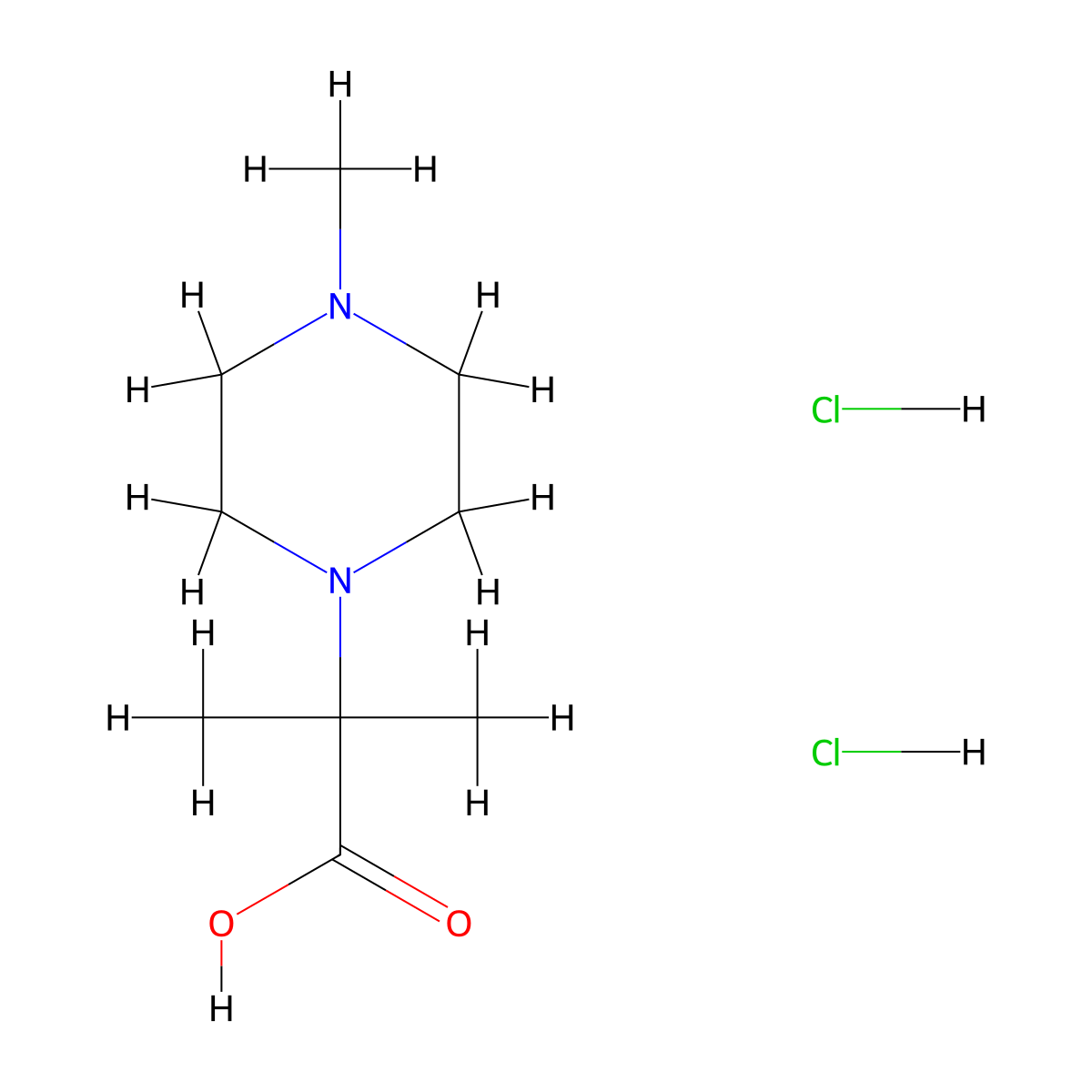 2-Methyl-2-(4-methylpiperazin-1-yl)propanoicaciddihydrochloride molecular structure, CAS 2613382-16-2