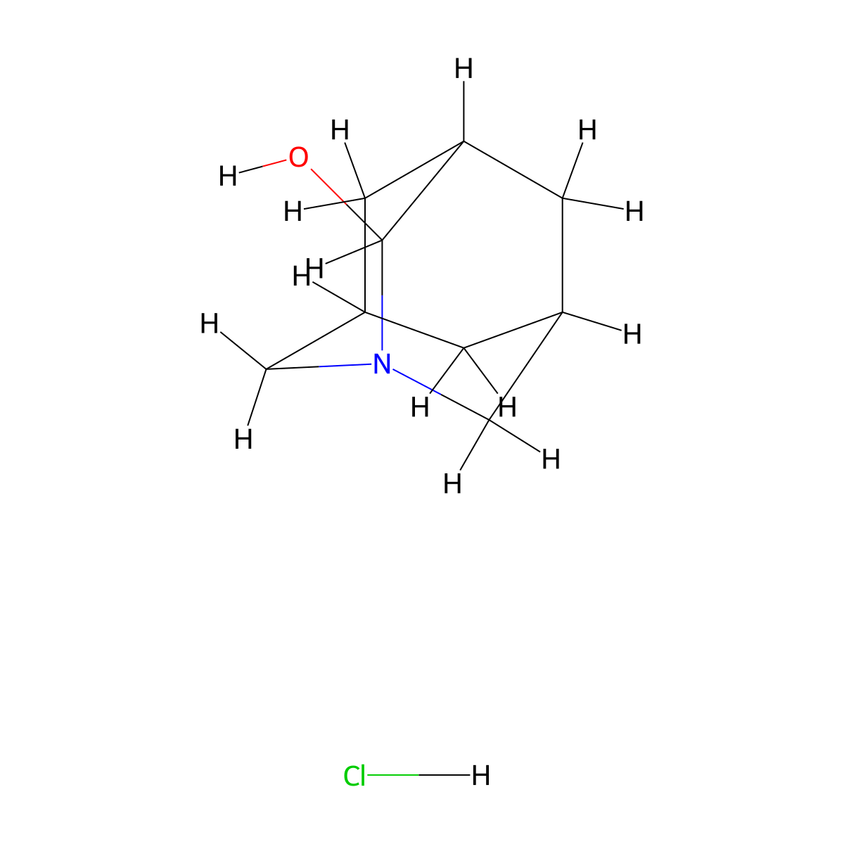 1-Azatricyclo[3.3.1.1,3,7]decan-2-olhydrochloride molecular structure, CAS 2613382-17-3