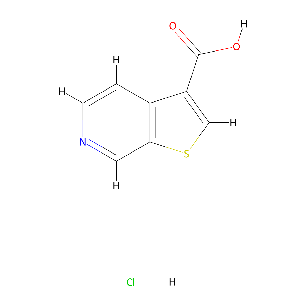 Thieno[2,3-c]pyridine-3-carboxylic acid hydrochloride molecular structure, CAS 2613382-18-4