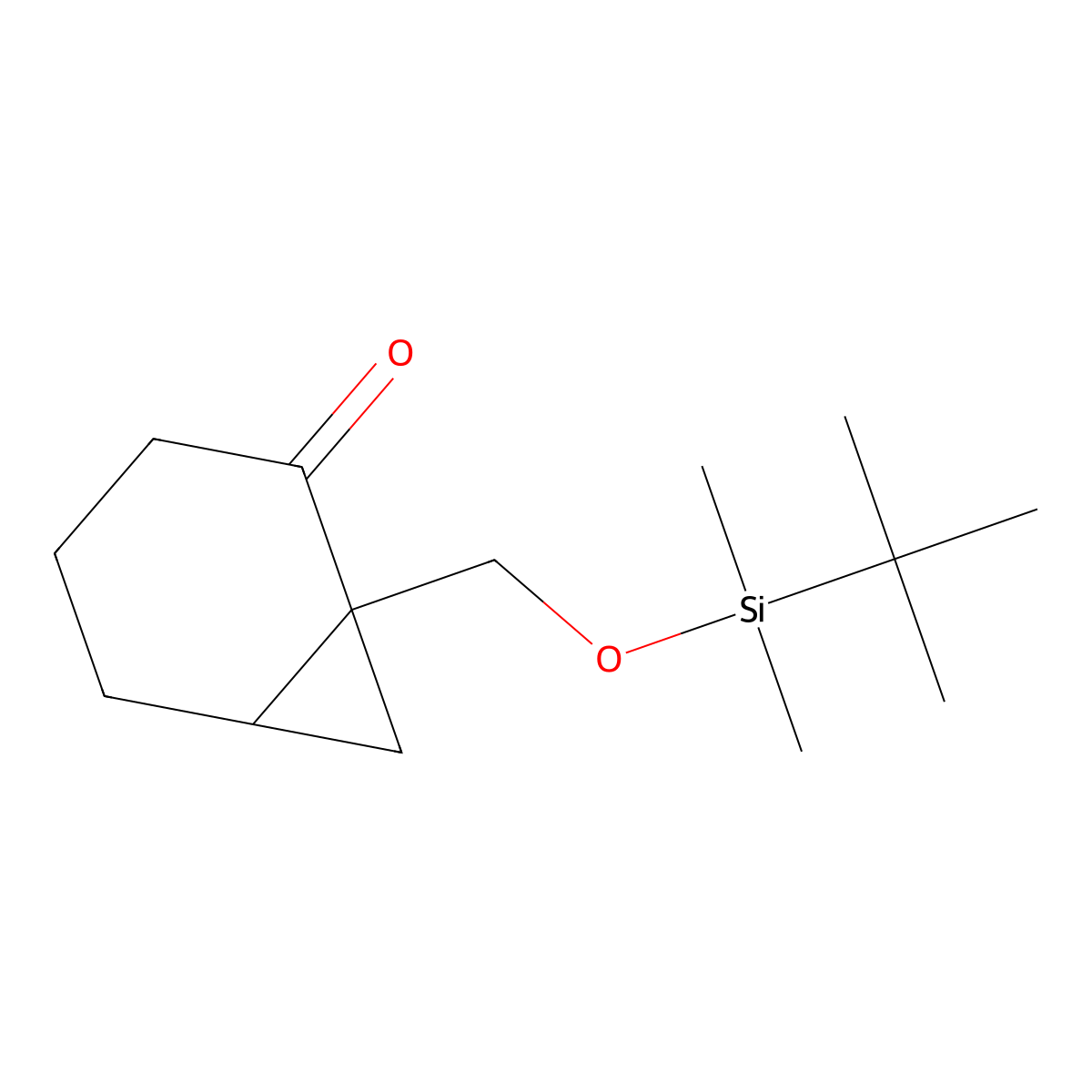 1-{[(Tert-butyldimethylsilyl)oxy]methyl}bicyclo[4.1.0]heptan-2-one molecular structure, CAS 2613382-19-5