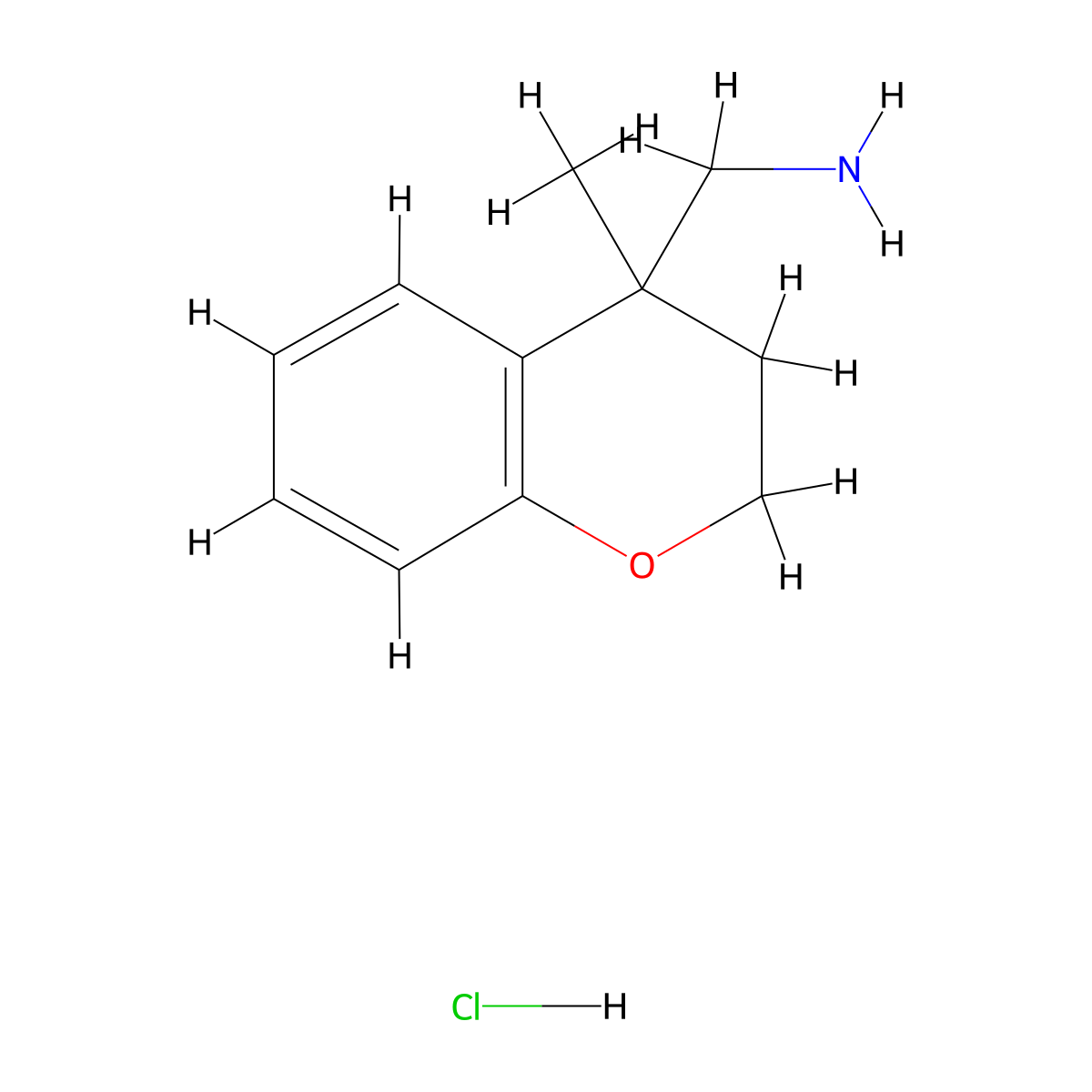 1-(4-methyl-3,4-dihydro-2H-1-benzopyran-4-yl)methanamine hydrochloride molecular structure, CAS 2613382-20-8