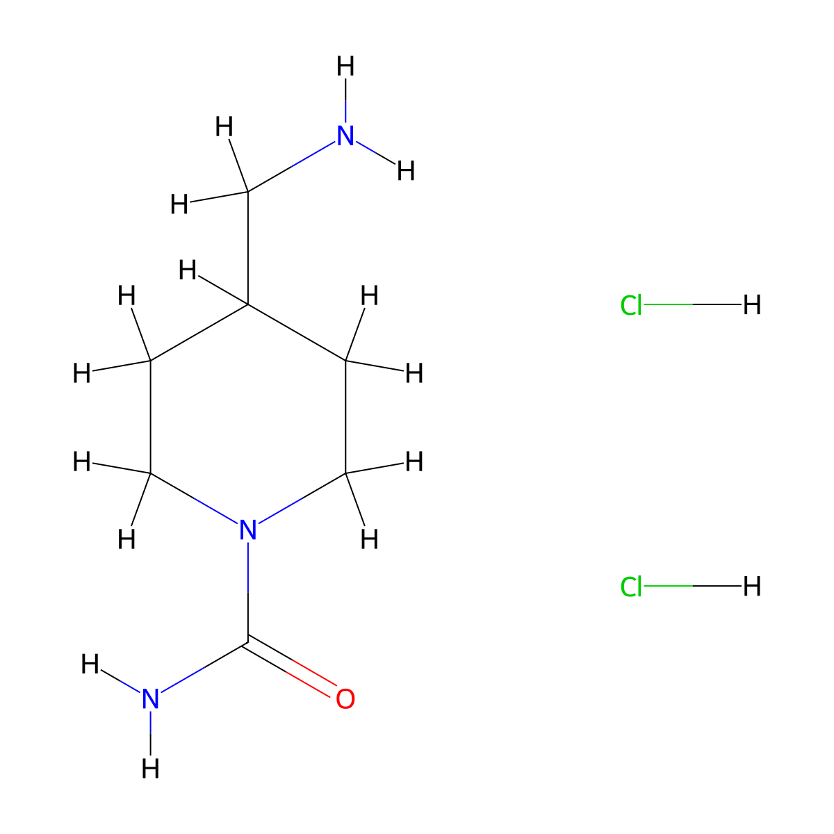 4-(Aminomethyl)piperidine-1-carboxamide dihydrochloride molecular structure, CAS 2613382-36-6