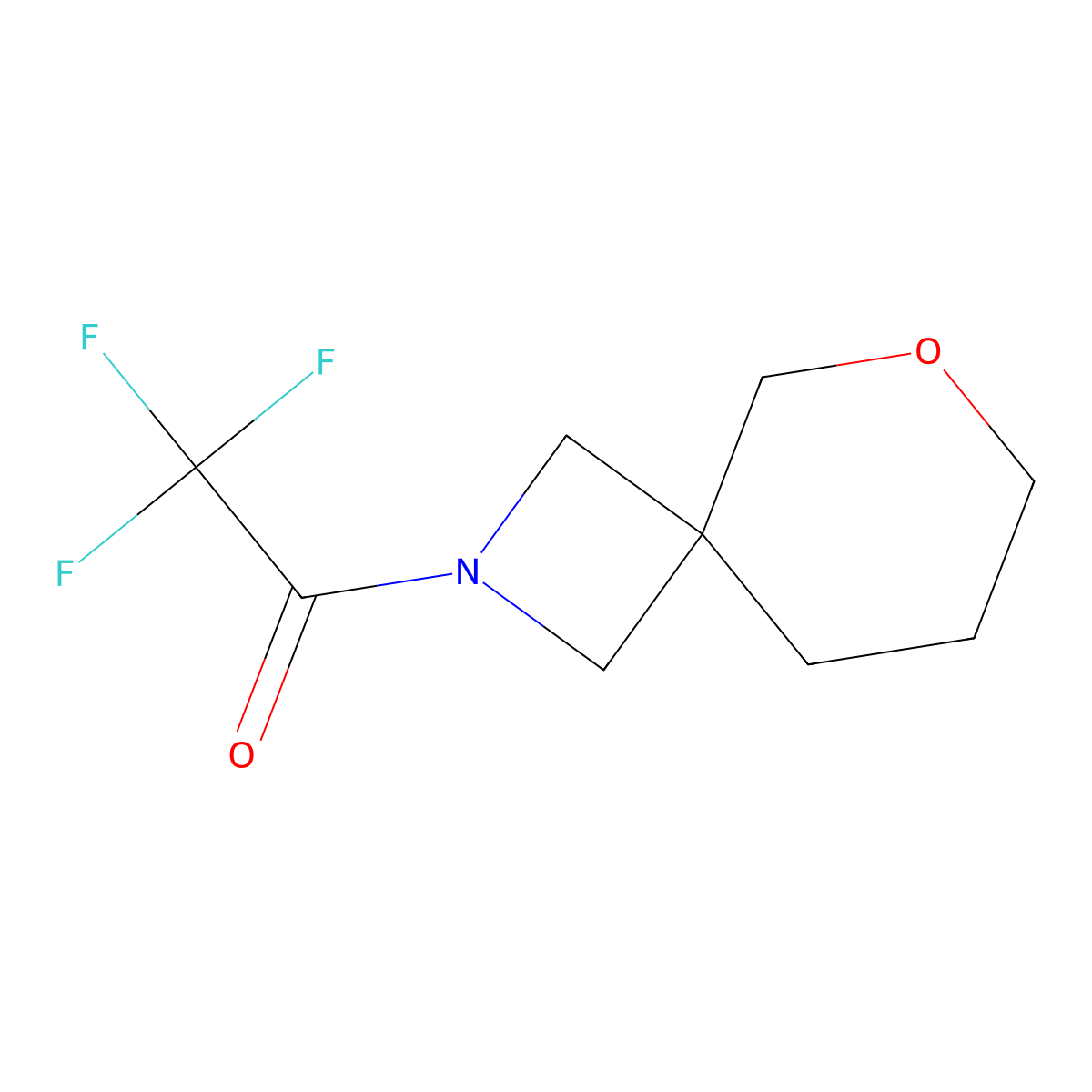 2,2,2-Trifluoro-1-{6-oxa-2-azaspiro[3.5]nonan-2-yl}ethan-1-one molecular structure, CAS 2613382-39-9