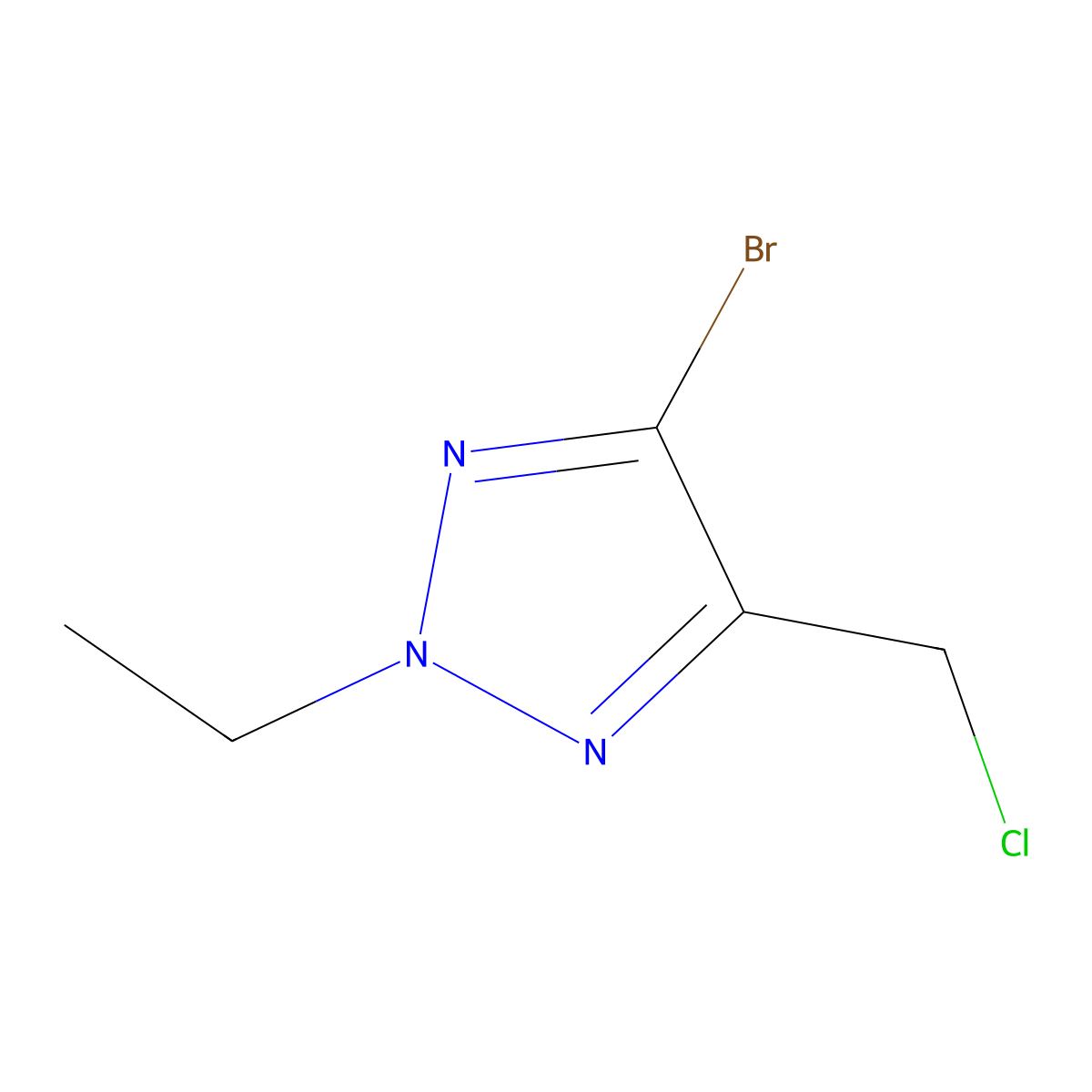 4-bromo-5-(chloromethyl)-2-ethyl-2H-1,2,3-triazole molecular structure, CAS 2613382-41-3