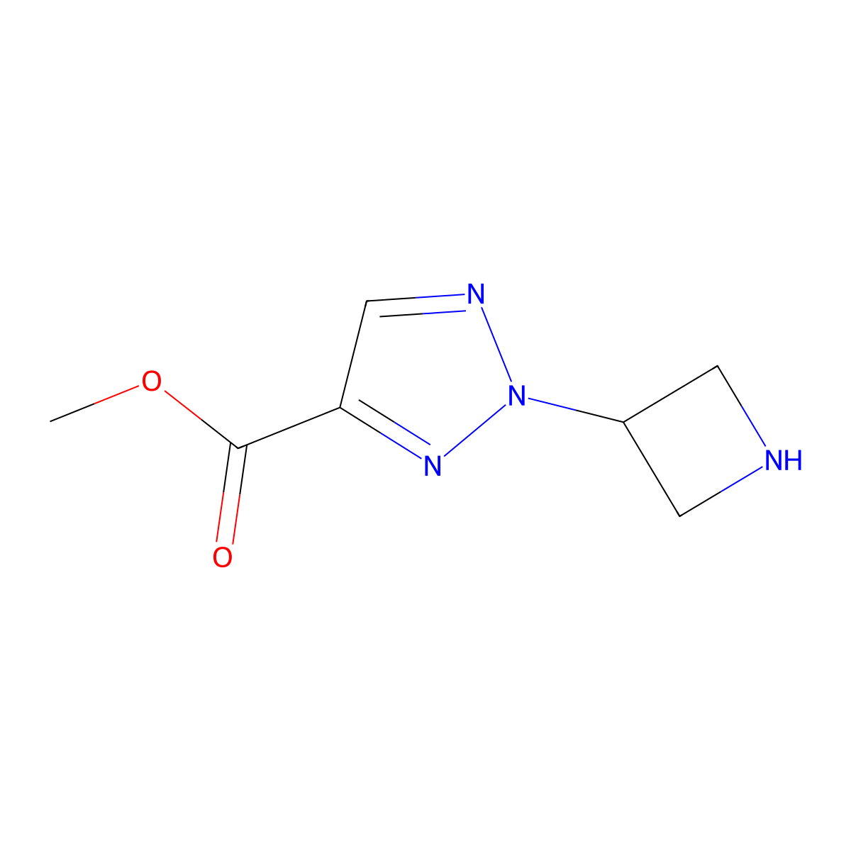 methyl 2-(azetidin-3-yl)-2H-1,2,3-triazole-4-carboxylate molecular structure, CAS 2613382-43-5