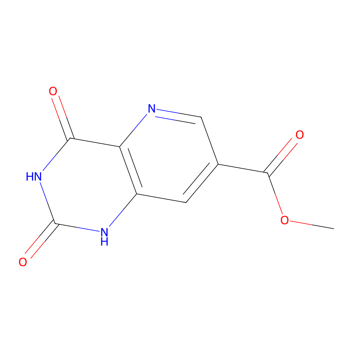 methyl2,4-dioxo-1H,2H,3H,4H-pyrido[3,2-d]pyrimidine-7-carboxylate molecular structure, CAS 2613382-47-9