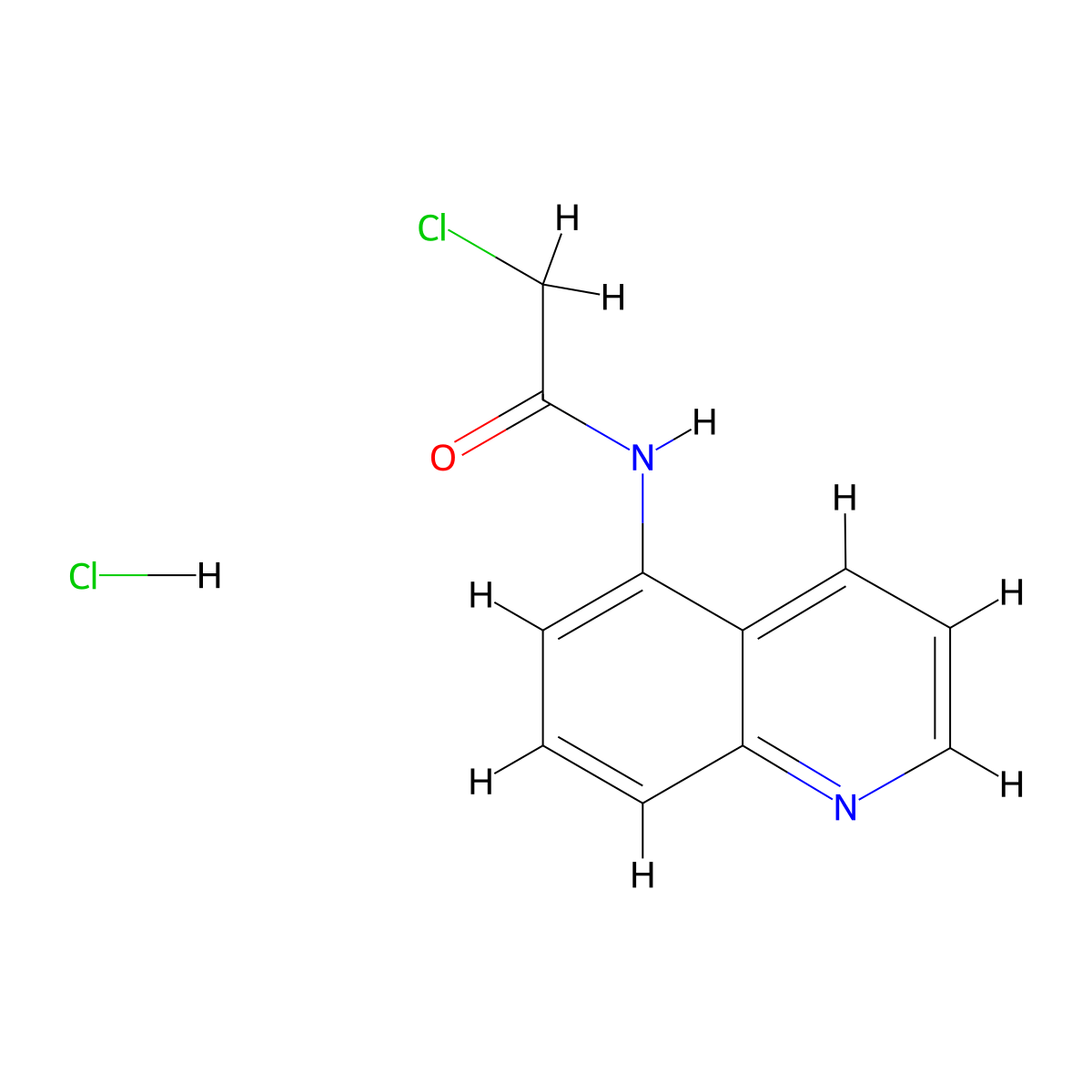 2-chloro-N-(quinolin-5-yl)acetamide hydrochloride molecular structure, CAS 2613382-48-0