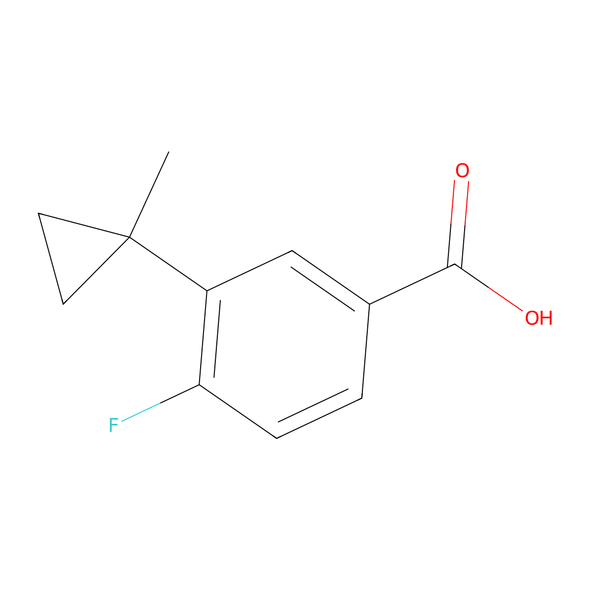 4-Fluoro-3-(1-methylcyclopropyl)benzoicacid molecular structure, CAS 2613382-49-1