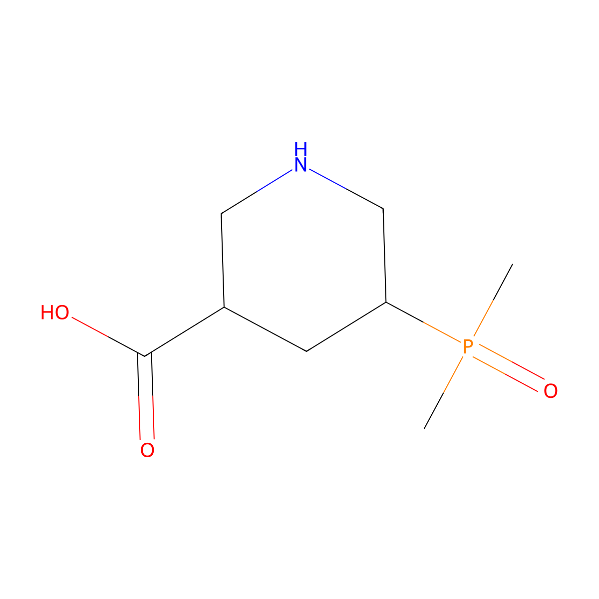 5-(Dimethylphosphoryl)piperidine-3-carboxylic acid molecular structure, CAS 2613382-57-1