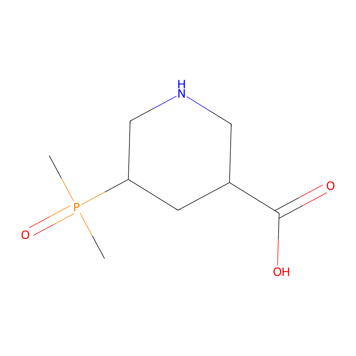 5-(Dimethylphosphoryl)piperidine-3-carboxylic acid molecular structure, CAS 2613382-57-1