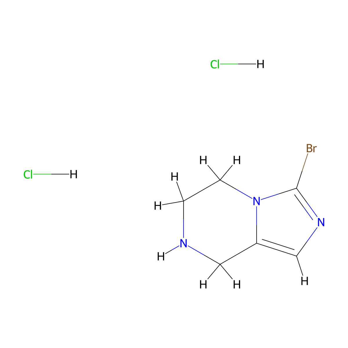 3-bromo-5H,6H,7H,8H-imidazo[1,5-a]pyrazine dihydrochloride molecular structure, CAS 2613382-58-2