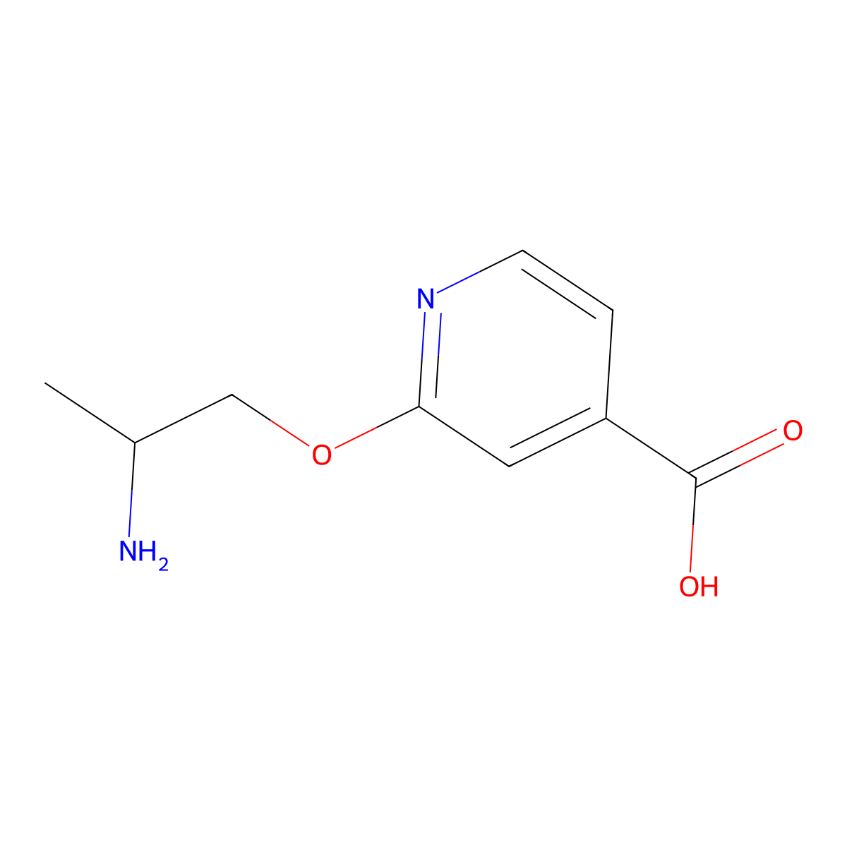 2-(2-Aminopropoxy)pyridine-4-carboxylic acid molecular structure, CAS 2613382-59-3