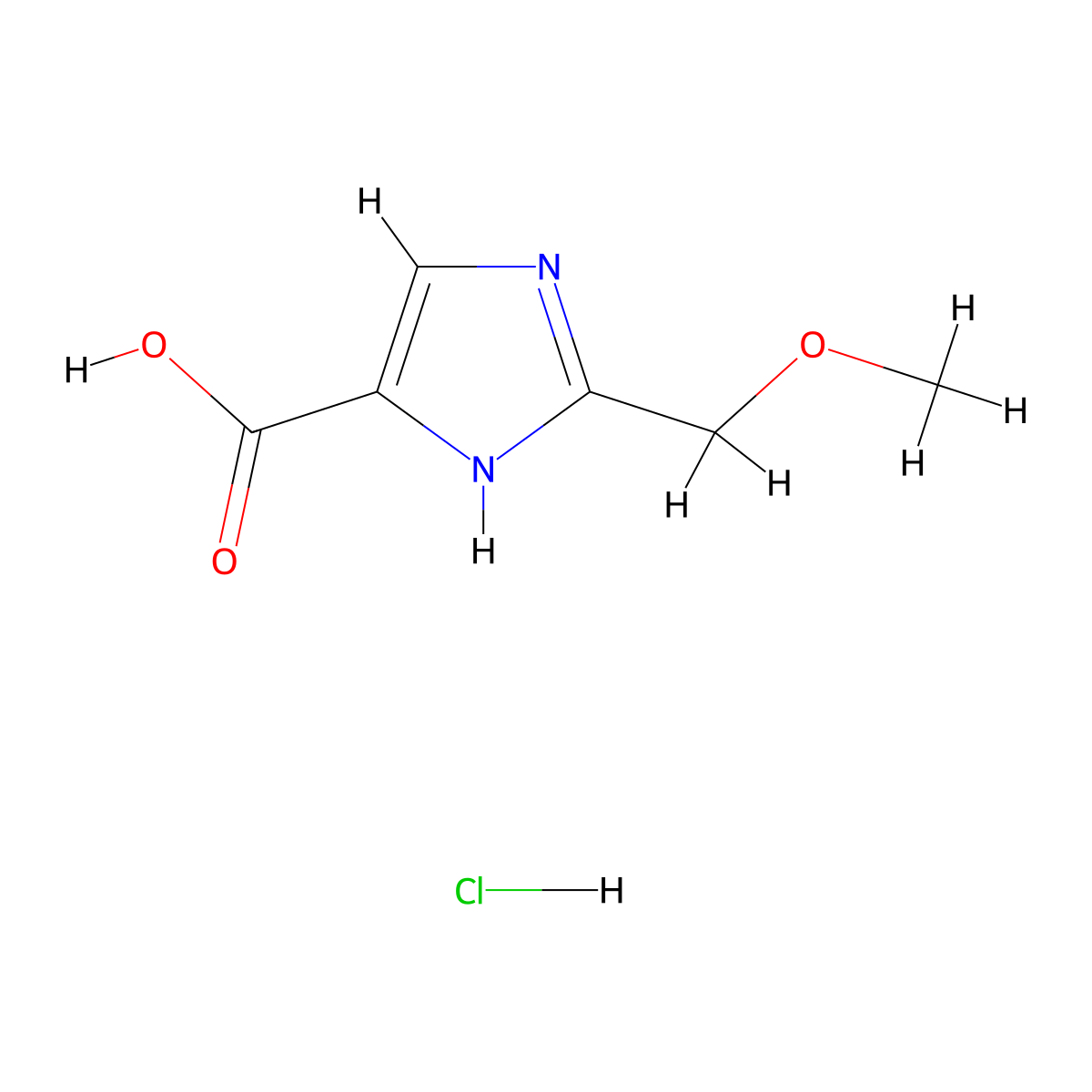 2-(methoxymethyl)-1H-imidazole-4-carboxylic acid hydrochloride molecular structure, CAS 2613382-61-7