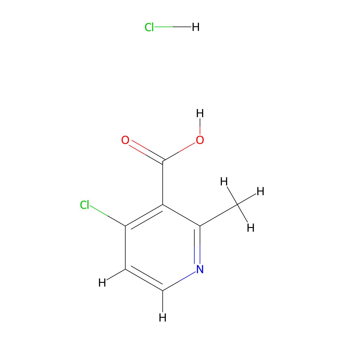 4-Chloro-2-methylpyridine-3-carboxylic acid hydrochloride molecular structure, CAS 2613382-63-9