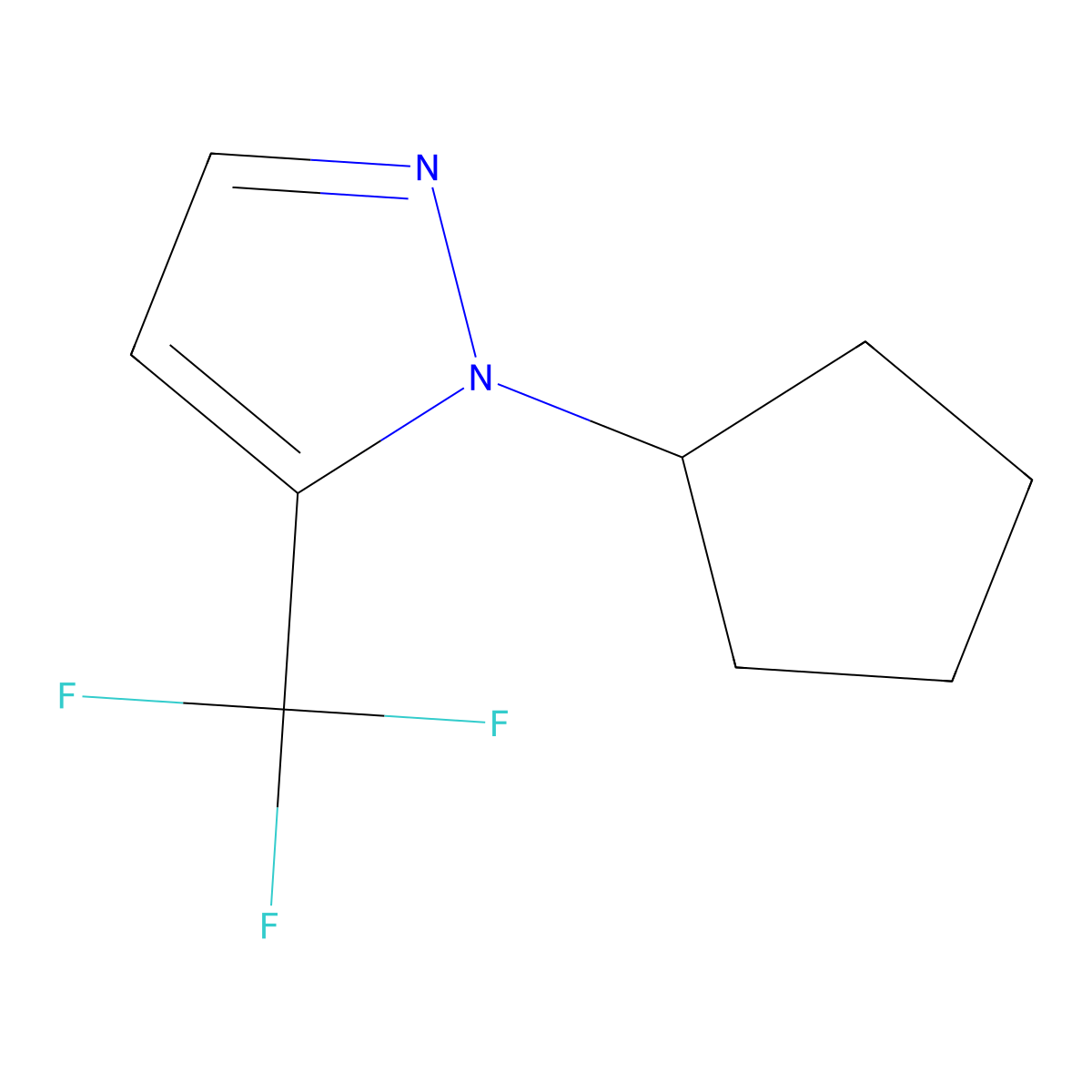 1-cyclopentyl-5-(trifluoromethyl)-1H-pyrazole molecular structure, CAS 2613382-72-0
