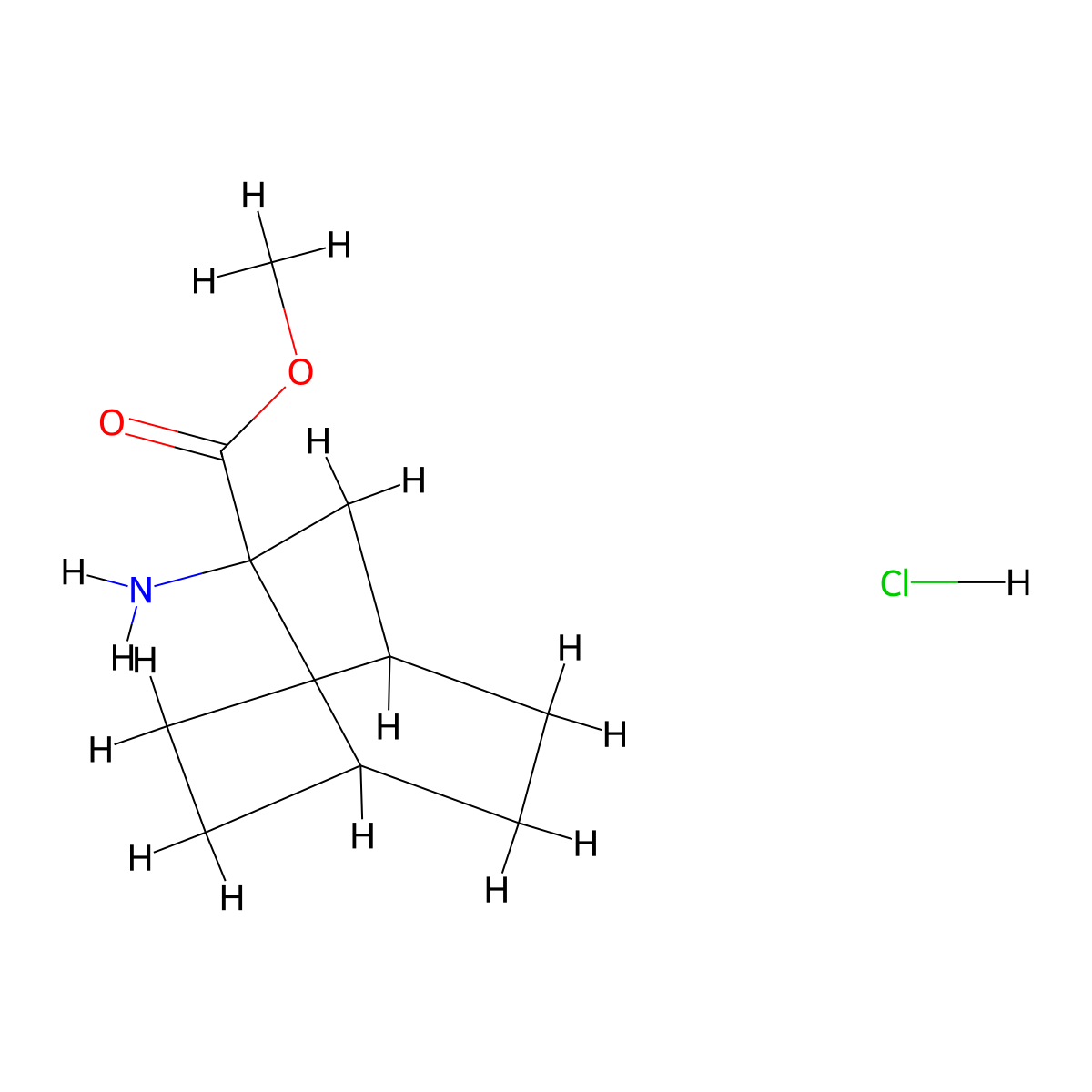 Methyl 2-aminobicyclo[2.2.2]octane-2-carboxylate hydrochloride molecular structure, CAS 2613382-74-2