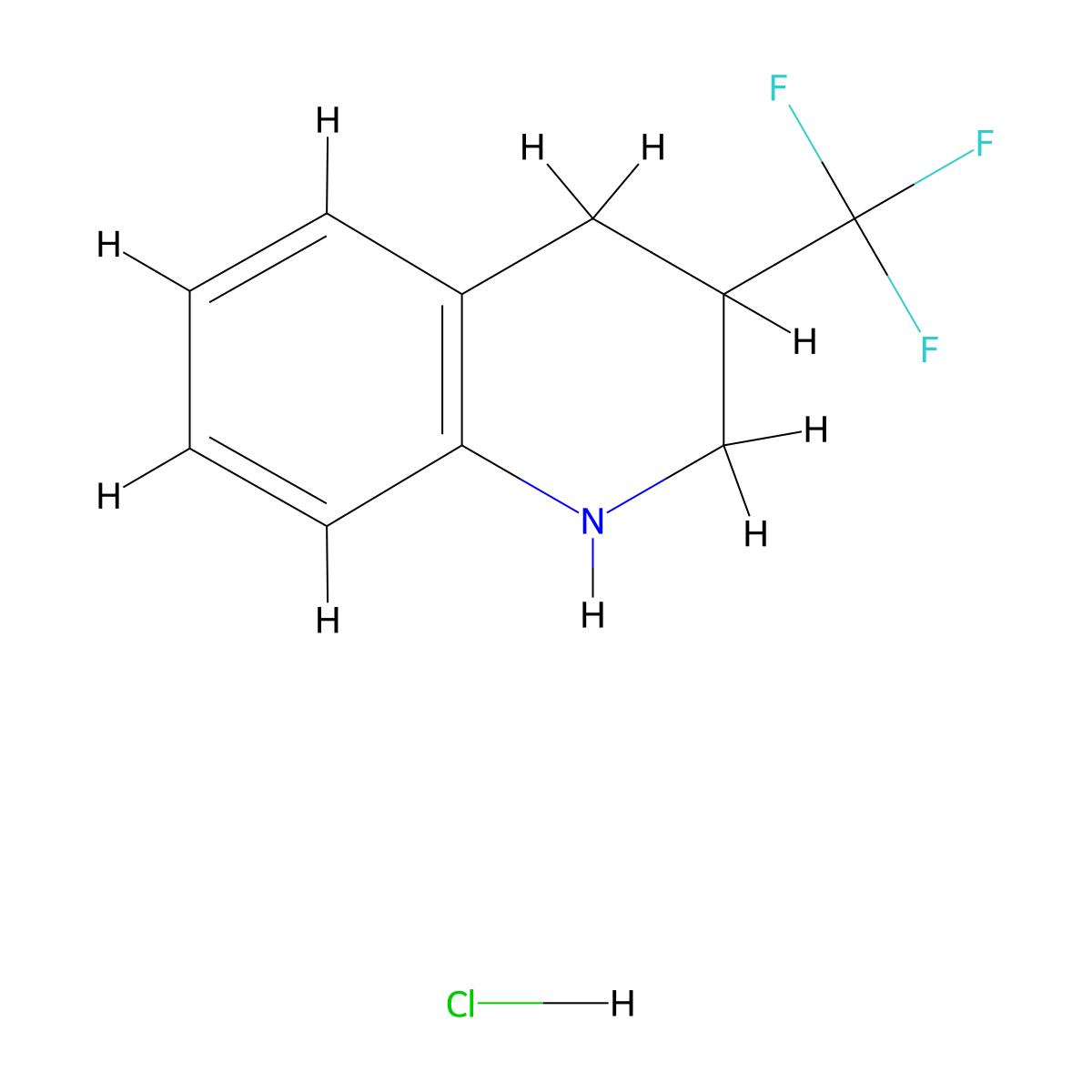 3-(Trifluoromethyl)-1,2,3,4-tetrahydroquinoline hydrochloride molecular structure, CAS 2613382-76-4