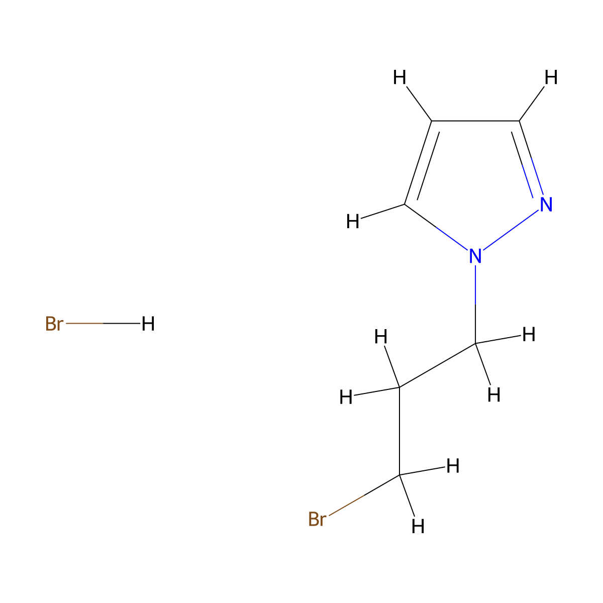 1-(3-bromopropyl)-1H-pyrazole hydrobromide molecular structure, CAS 2613382-79-7