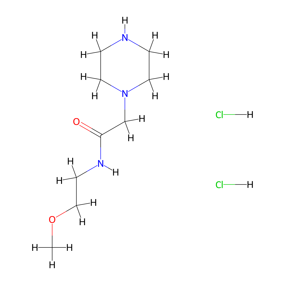 N-(2-methoxyethyl)-2-(piperazin-1-yl)acetamide dihydrochloride molecular structure, CAS 2613382-82-2