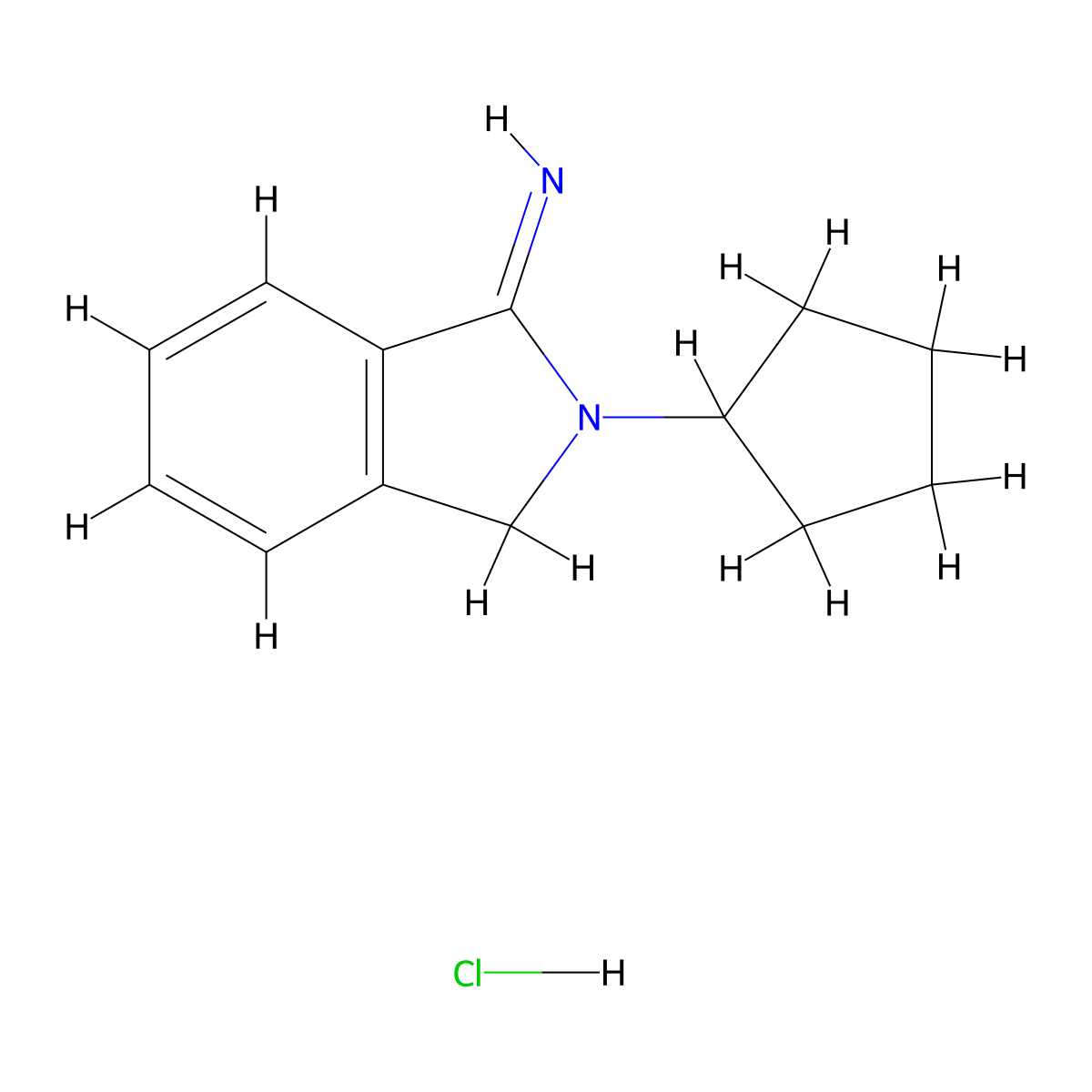 2-cyclopentyl-2,3-dihydro-1H-isoindol-1-imine hydrochloride molecular structure, CAS 2613382-84-4