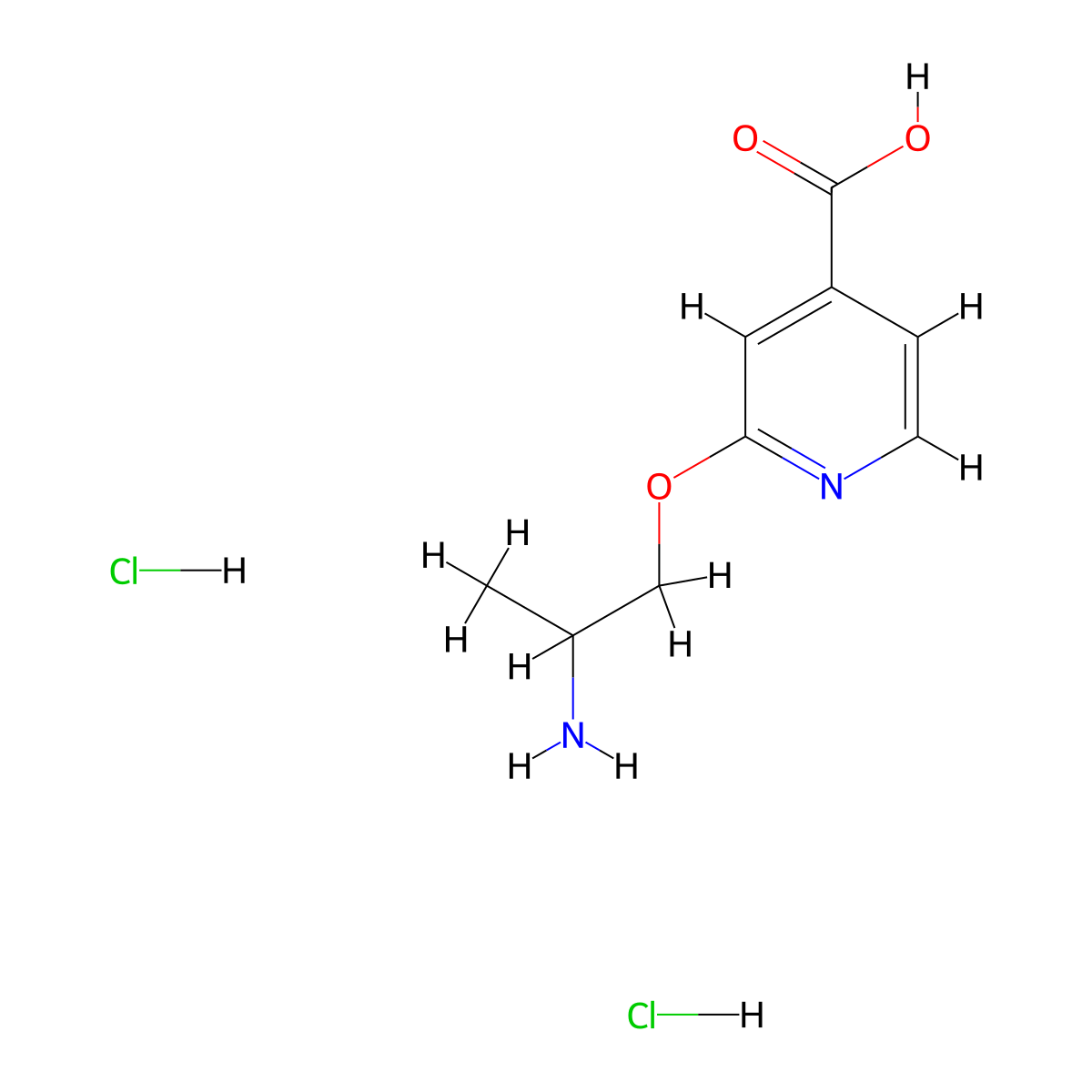 2-(2-Aminopropoxy)pyridine-4-carboxylic acid dihydrochloride molecular structure, CAS 2613382-86-6