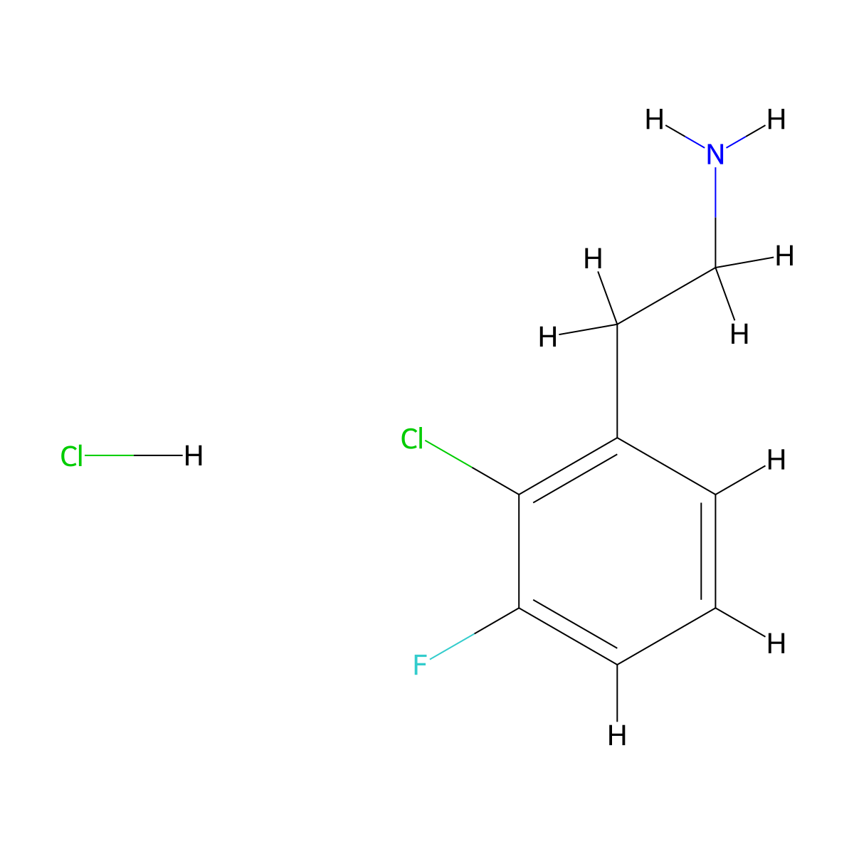 2-(2-Chloro-3-fluorophenyl)ethan-1-amine hydrochloride molecular structure, CAS 2613382-89-9