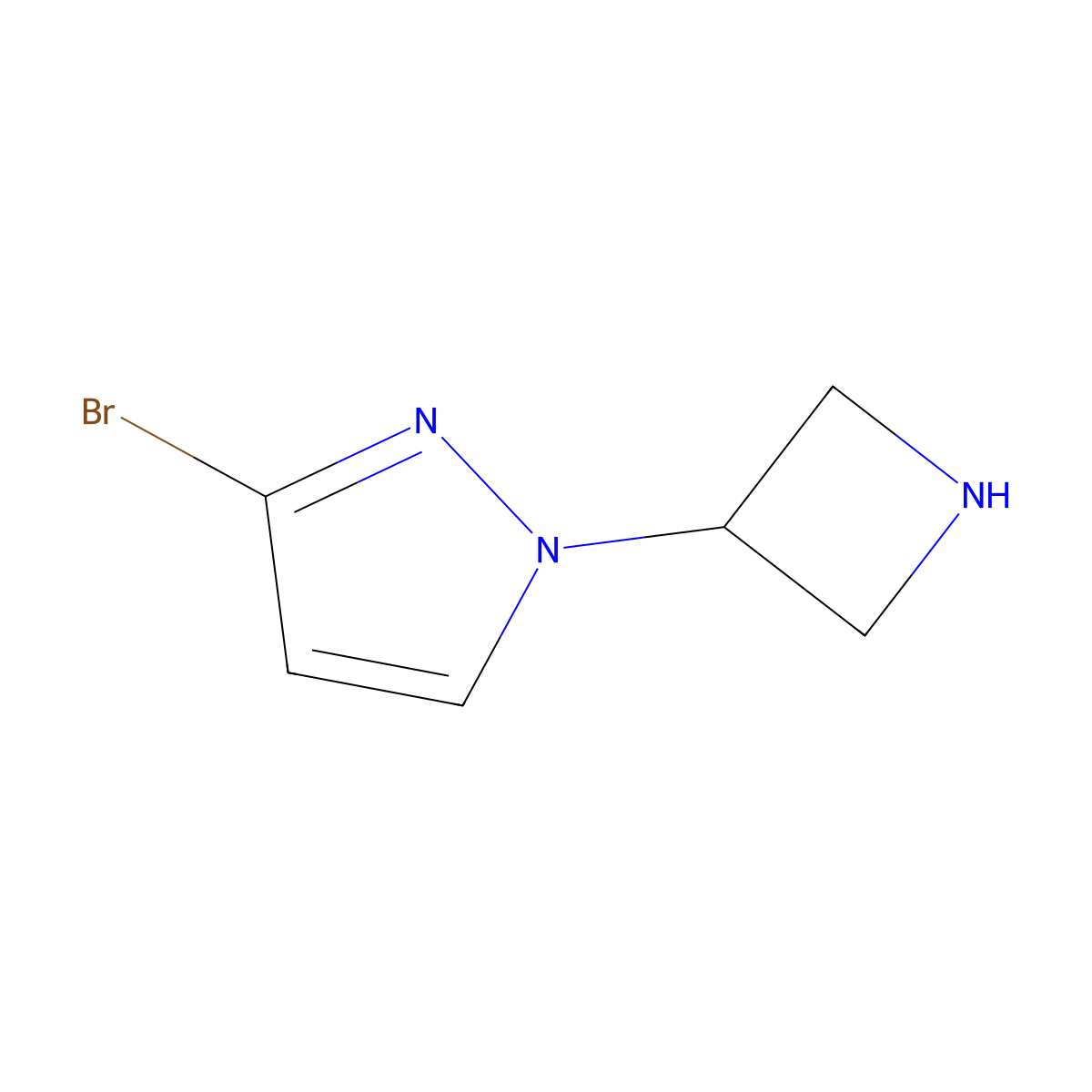 1-(azetidin-3-yl)-3-bromo-1H-pyrazole molecular structure, CAS 2613382-93-5
