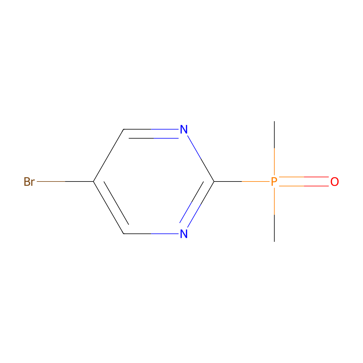 5-Bromo-2-(dimethylphosphoryl)pyrimidine molecular structure, CAS 2613382-99-1