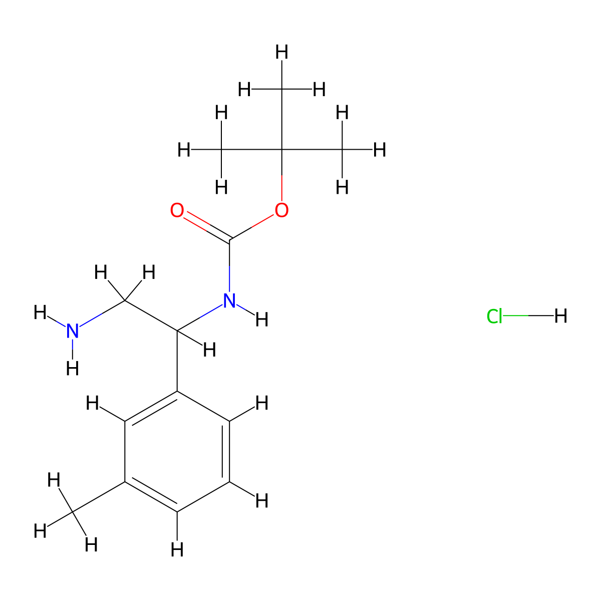 tert-butylN-[2-amino-1-(3-methylphenyl)ethyl]carbamatehydrochloride molecular structure, CAS 2613383-05-2