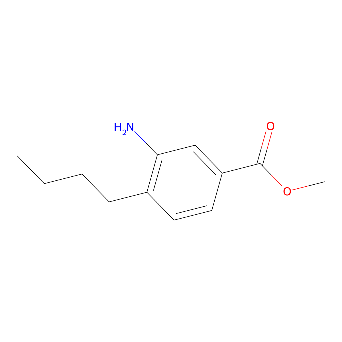 Methyl 3-amino-4-butylbenzoate molecular structure, CAS 2613383-06-3