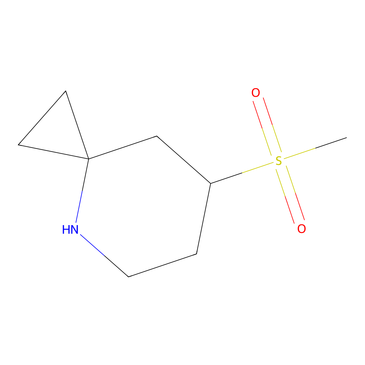7-Methanesulfonyl-4-azaspiro[2.5]octane molecular structure, CAS 2613383-09-6