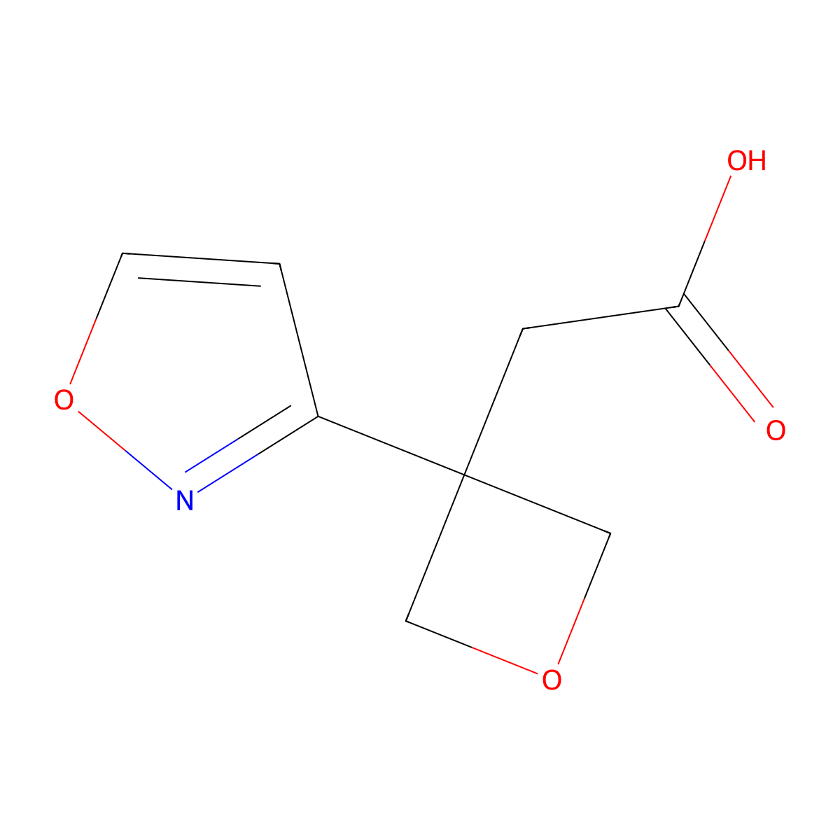 2-[3-(1,2-Oxazol-3-yl)oxetan-3-yl]acetic acid molecular structure, CAS 2613383-11-0