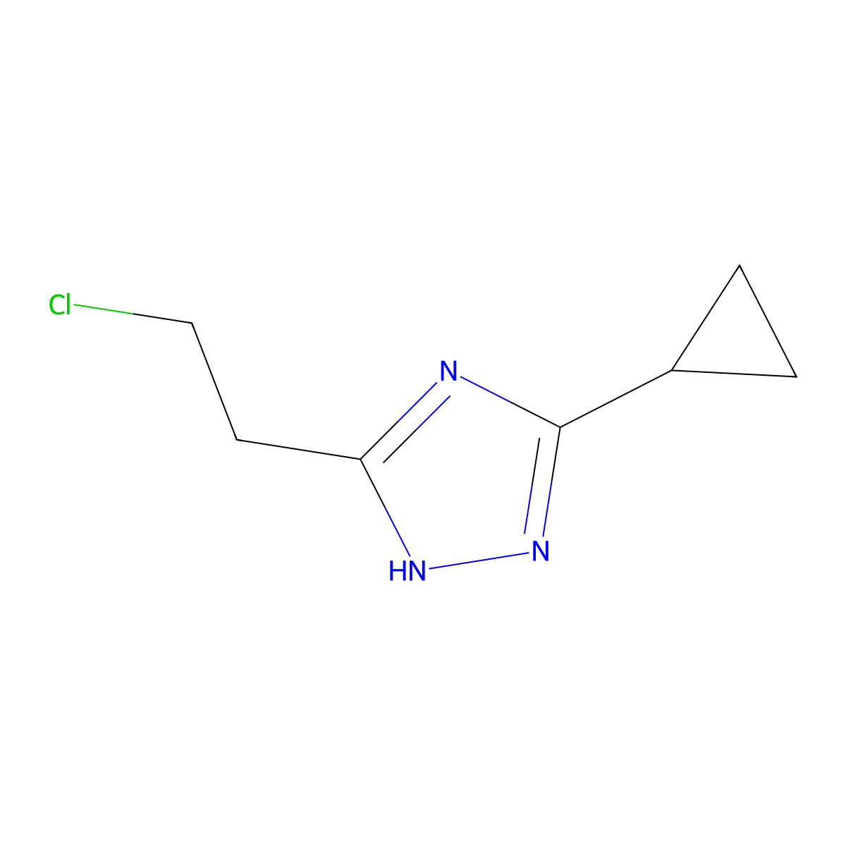 3-(2-chloroethyl)-5-cyclopropyl-4H-1,2,4-triazole molecular structure, CAS 2613383-13-2