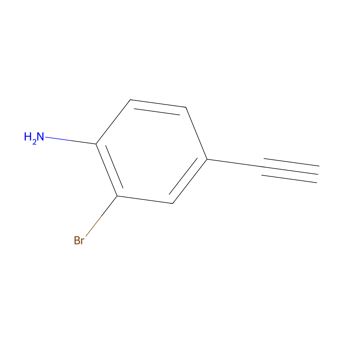 2-Bromo-4-ethynylaniline molecular structure, CAS 2613383-15-4