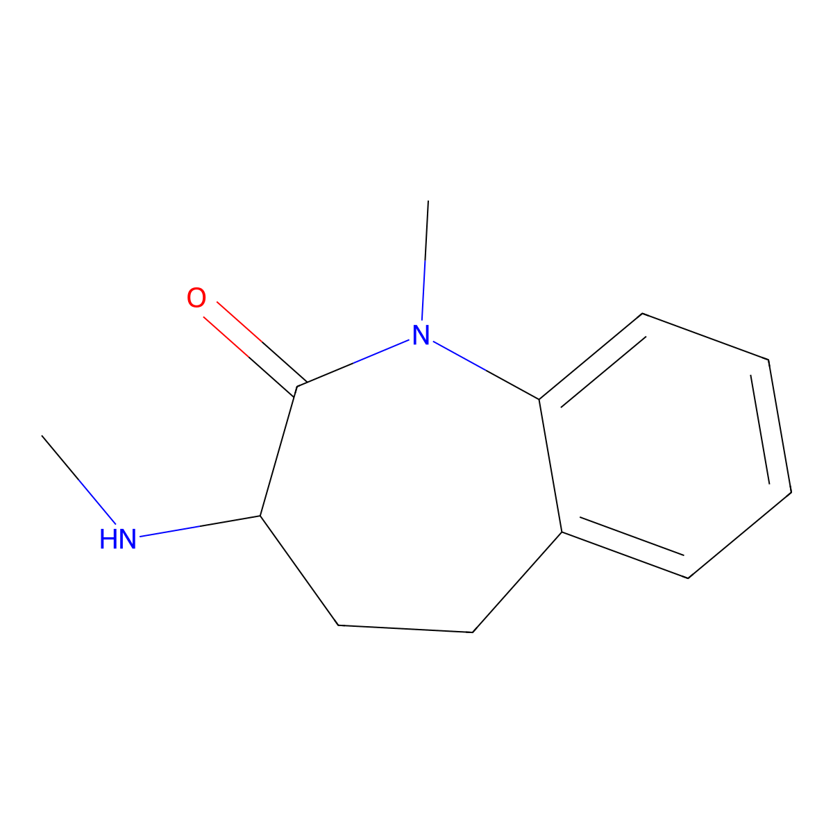 1-methyl-3-(methylamino)-2,3,4,5-tetrahydro-1H-1-benzazepin-2-one molecular structure, CAS 2613383-19-8